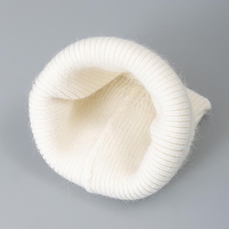 New Style Simple Dandy Winter Hat Rabbit Fur Beanie Elegant Winter Hats For Women Candy Colors Warm Knit Hats