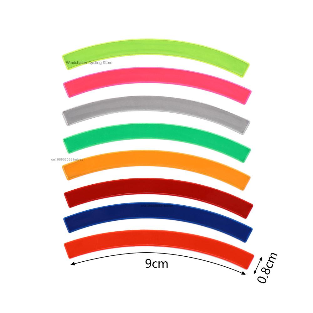 Bike Wheels Reflective Stickers Cycling Fluorescent Reflect Strip Adhesive Tape for 1pc MTB Bicycle Warning Safety Decor Stic