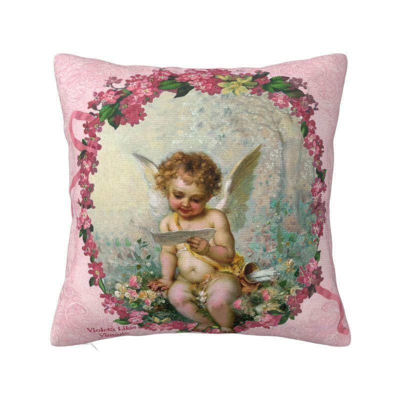 Custom Vintage Rose Victorian Angel Pillow Covers Home Decoration Luxury Cushion Cover Square Pillowcase