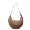 Simple Solid Color Dumpling Shaped Women Casual Shoulder Woven Crossbody Bag For Summer Beach Casual Wear