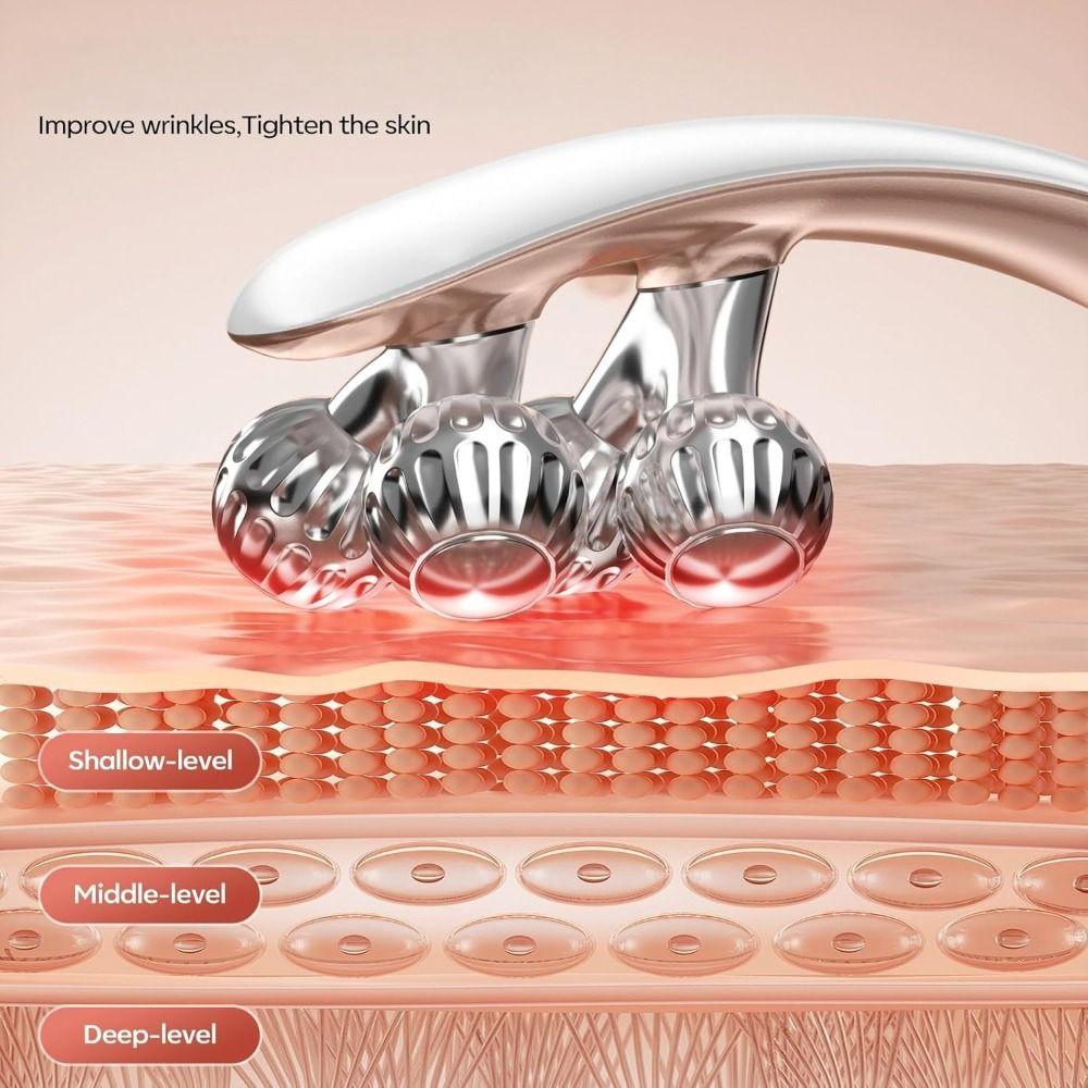 8 Round Massage Ball Wireless Microcurrent Facial Massager with 3D Roller Face-lifting tool