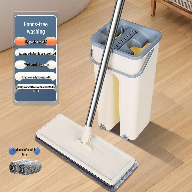 

Household Flat Mop & Bucket Set with Scrape and Clean Function