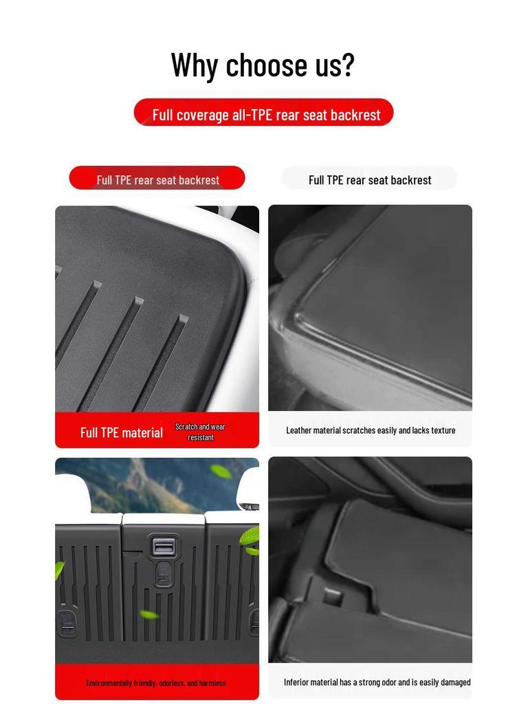 Tesla Model Y/3 Rear Seat Back Pad - Trunk Accessory