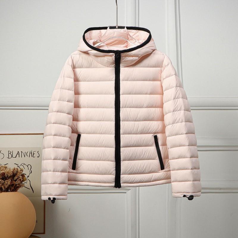 Womens Lightweight Hooded Down Jacket 95% White Duck Short Puffer Coat Fall Student Casual Wear