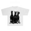 Creative Dobermann Printed Pure Cotton T-shirt Men and Women with The Same Round Neck CottonShort-sleeved T-shirt Funny Clothes