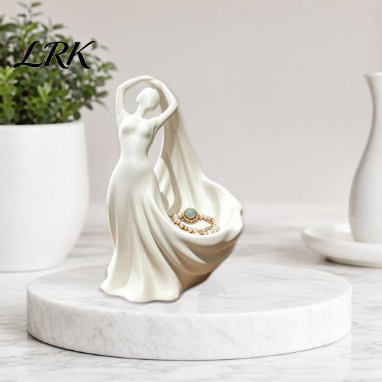 Artistic Jewelry Tray Ballet Dancer Tray, 3D Printed Ring Holder for Dresser, Portrait Sculpture Cute Ballerina Trinket Dish Earrings, Gift