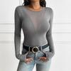 Pullovers Tops Women Long Sleeves Solid Color Blouse Sexy Deep V-Neck Patchwork Shirt Slim Pullover Tops