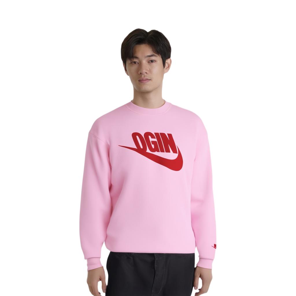 Nike X Nigo Collaboration Fw24 Crewneck Pullover Fleece Long Sleeve Sweatshirt Men Sweatshirt Pink FV5942-621