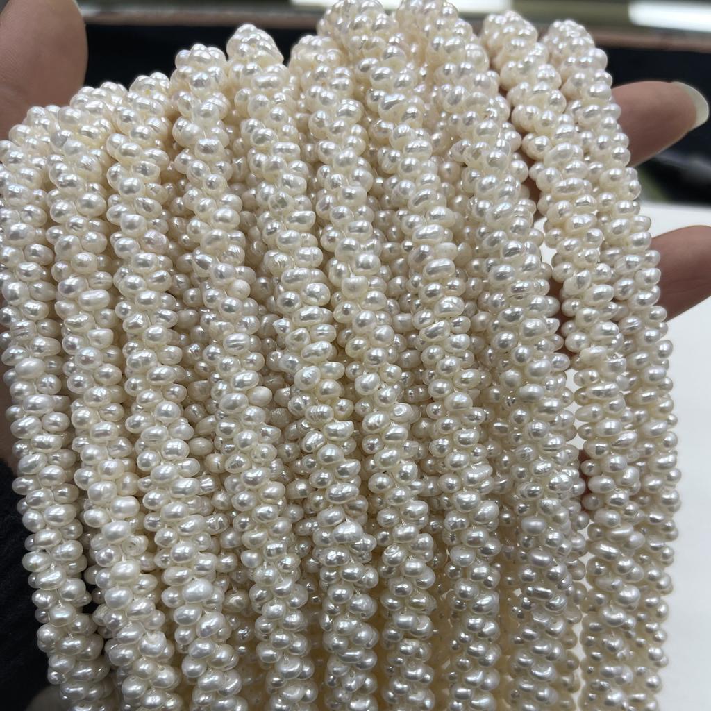 1String 9-10mm White Natural Freshwater Pearl, Handmade Caterpillar Shape Pearl Beads for Jewelry Making DIY Necklace, Bracelet Accessories 36cm