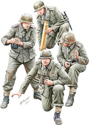 Miniart Scale German Artillery Figures Plastic Model Kit MA35471 1/35 (4-Piece Set)