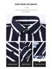 Men's Business Casual Striped Long Sleeve Shirt with Button-Down Collar
