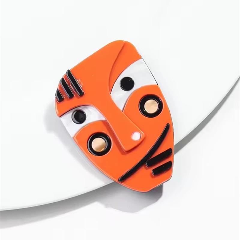 Kreative Acryl Abstrakte Charakter Figur Broschen für Damen Neue Bunte Harz Anime Gesicht Abzeichen Pins Kleidung Accessoires Geschenk