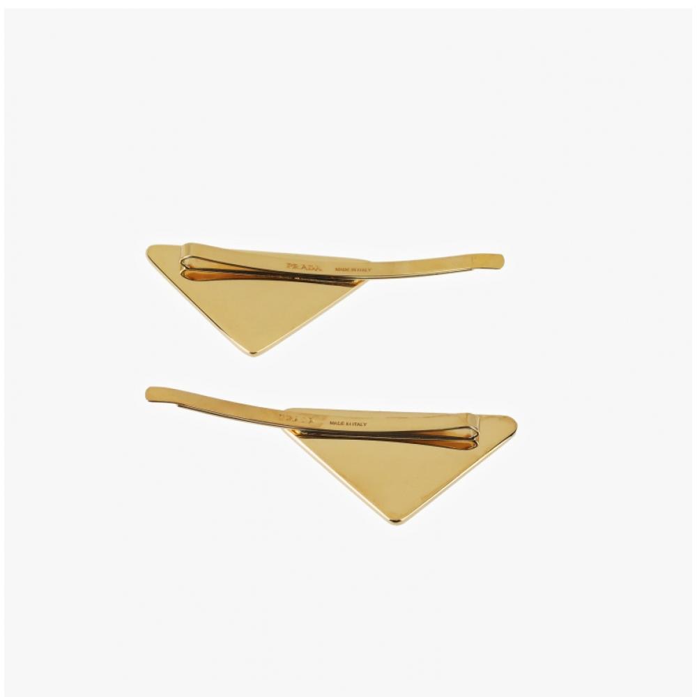Prada 1if051 2ba6 F0632 Triangle Logo Hair Clip