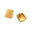 18K Gold Plated Titanium Steel Striped Earrings - European & American Style, Simple Niche Design, Non-Fading Fashion Accessory.