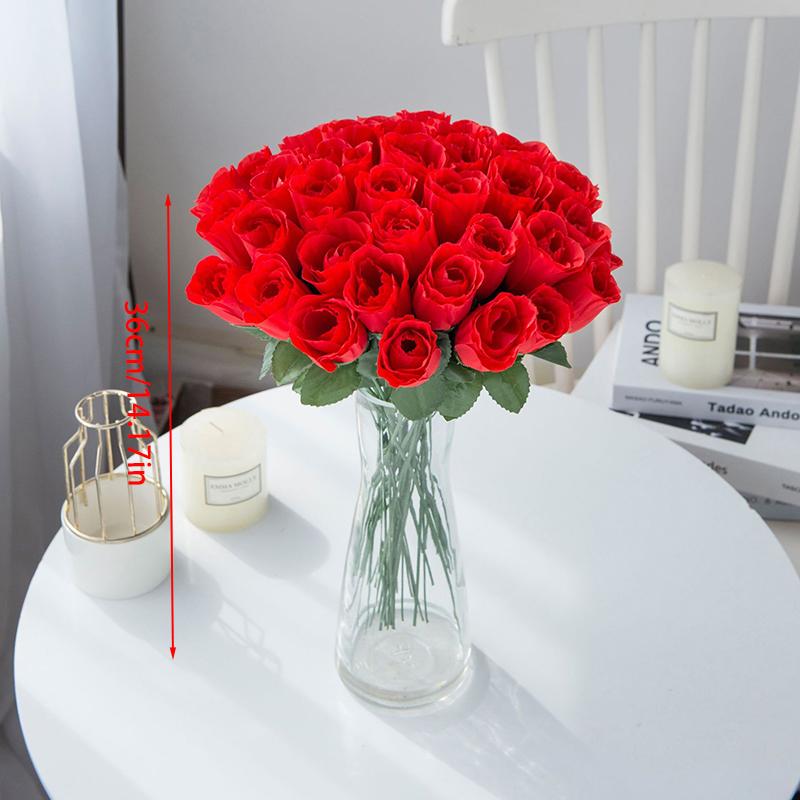 10Pcs Realistic Artificial Rose Bouquet For Weddings, Birthdays, And More For Floral Arrangements And Home Decor