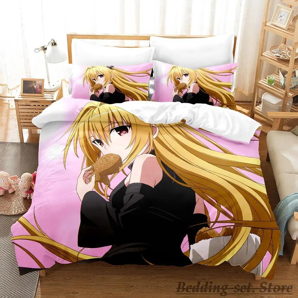 

New To Love Ru Bedding Set Single Twin Full Queen King Size Bed Set Adult Kid Bedroom Duvetcover Sets Anime parure de lit Bed 70x133cm 2pcs