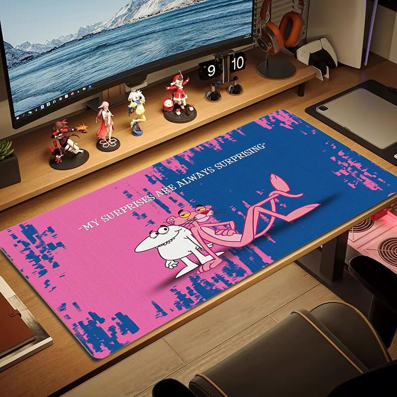 The Pink Panther Color Mouse Pad Large Gaming Table Cushion Non-slip Laptop Tablet Big Mousepad XXL Mat Mini PC Playmat With Lock edge