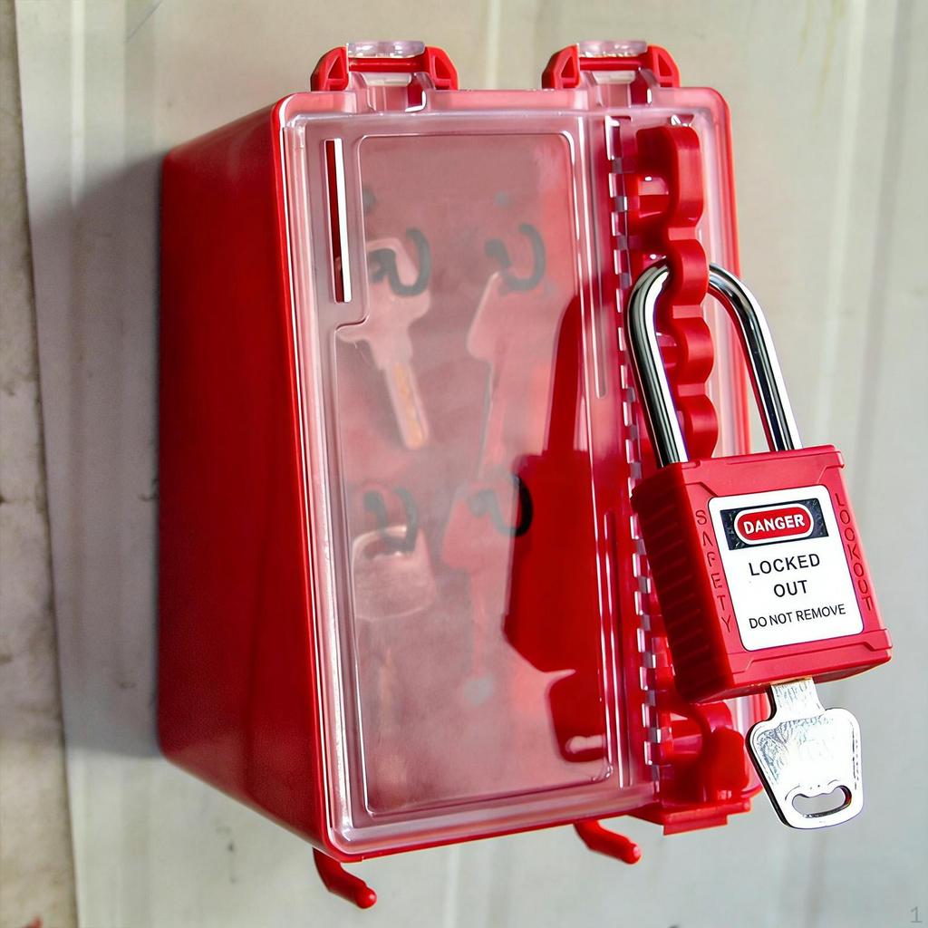 Lockout Lock Box Wall Mount Professional with Transparent Panel Storage Case Industrial Use Portable