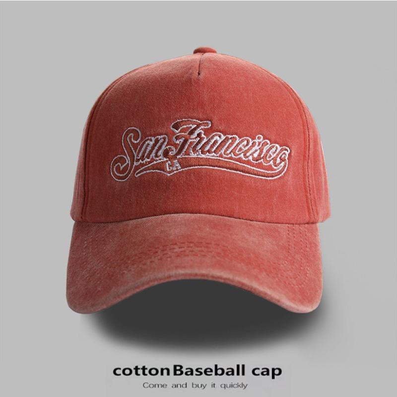 

Выстиранная Ретро Старая Буква Вышитая Солнечная Бейсболка Женская Весна и Осень Универсальная Ковбойская Кепка Duckball Мужская Adjustable