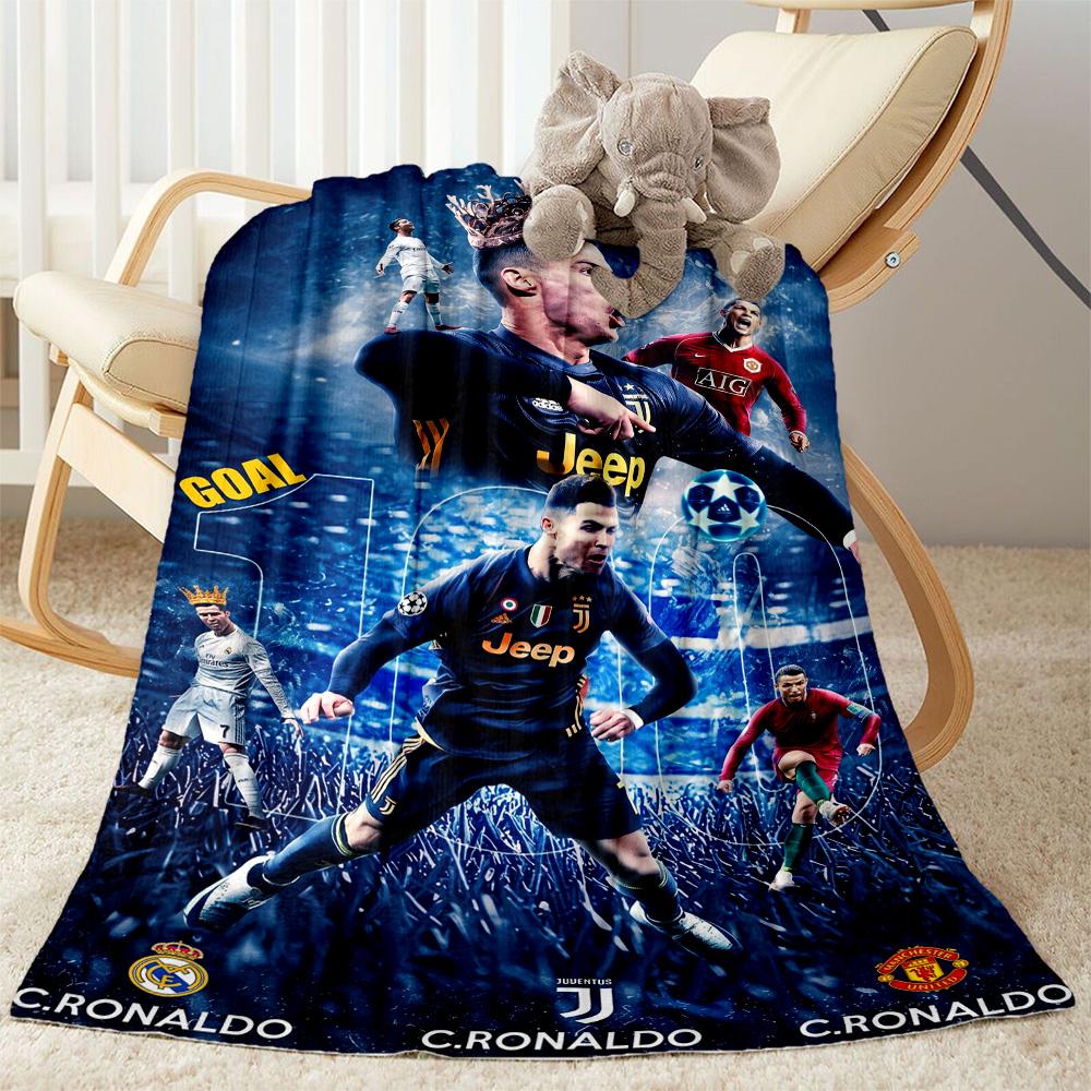 Ronaldo's Iconic Journey Blanket Warmthful Decor Suitable for Sofa Bed Bedding Four Seasons Multipurpose Stylish Decor