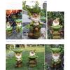 Resin Dwarf Sculpture Ornament Cute Art Statue Bird Water Bowl  for Bird Lovers Parrot