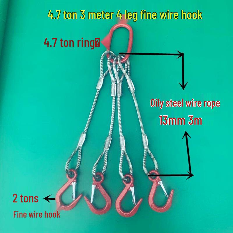 Wire Rope Sling Variants: Pressed Wire Rope, Lifting Hook, Two-Leg, Three-Leg, Four-Leg.