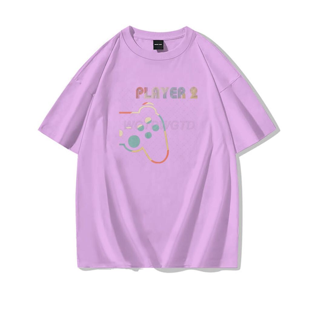 Matching Video Gamers Couple Player 1 Player 2 Tshirt Valentines Day Gifts Funny Matching Couples Short Sleeves Casual Tops