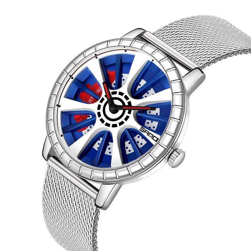 Sanda Men s Hollow Fashion Quartz Waterproof Watch with Solid Steel Band