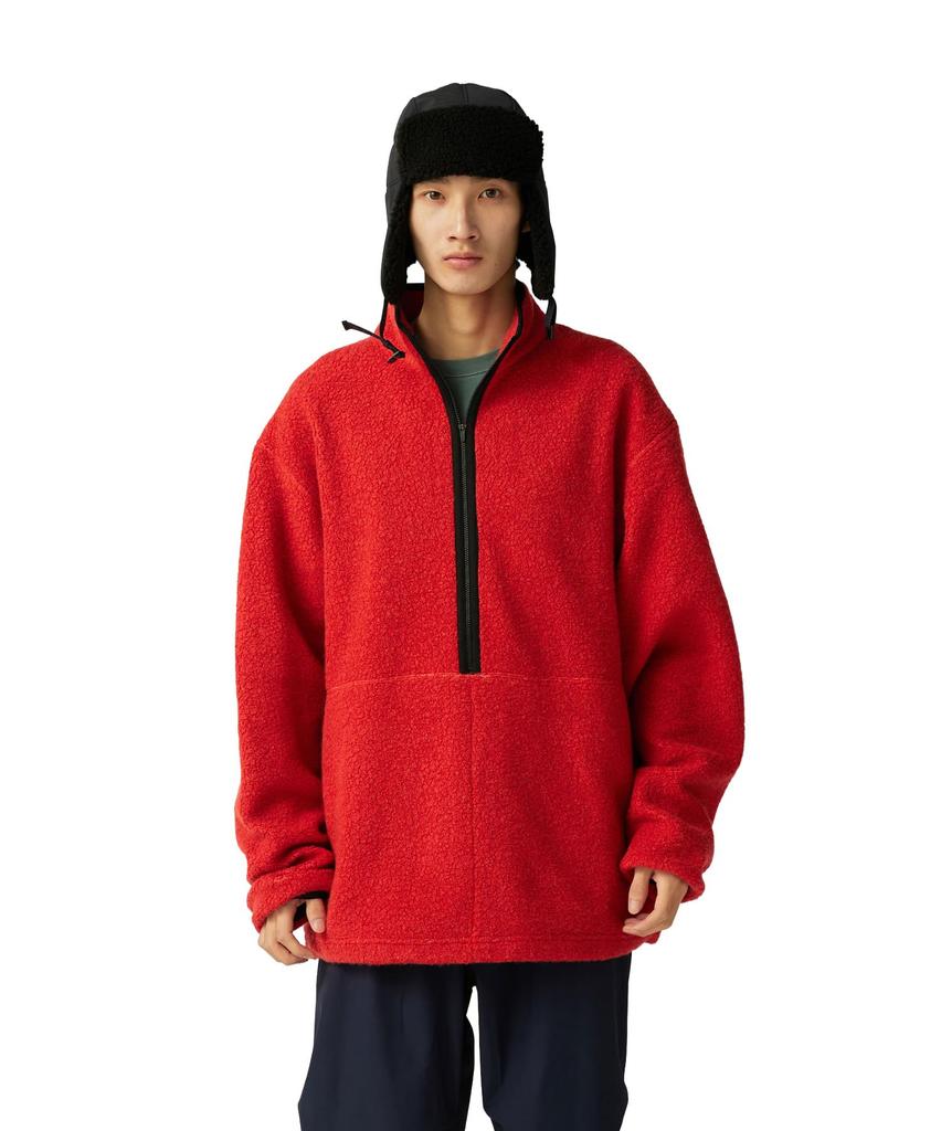 Snow Peak Recycled Wool Boa Pullover Medium JK-25AU022, Top, Sweatshirt, Men's/Women's, Orange,