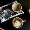 Hand Pinched Irregular Chessboard Mugs Plaid Breakfast Container Creative Water Cups  Kitchen
