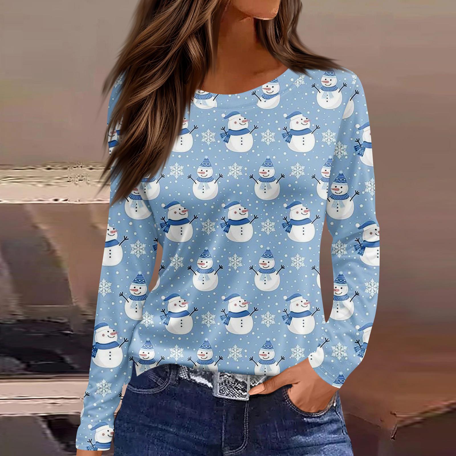 

Женская модная повседневная свободная футболка с разрезом и круглым вырезом с длинным рукавом с принтом, женский топ S