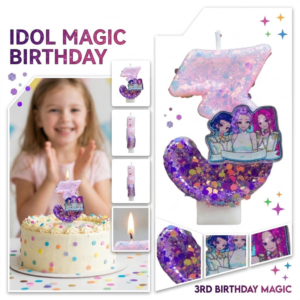 Fashion Cartoon Creative Birthday Candles Party Digital Candles