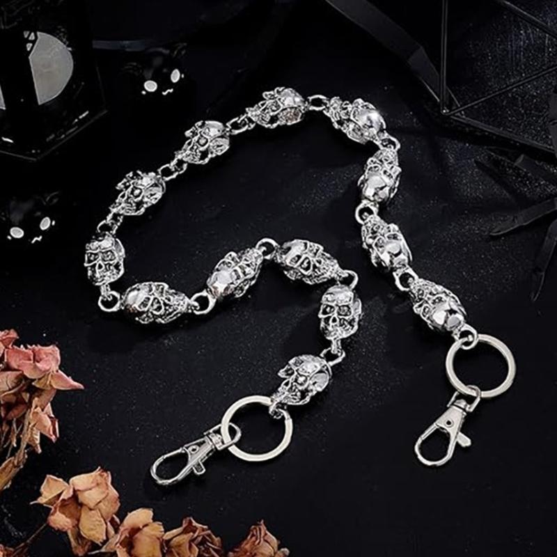Easy Clip On Hollowed Skull Pants Chain Wallet Chain For Quick Belt Attachment Women Men Hiphop Punk Trousers Belt Chain