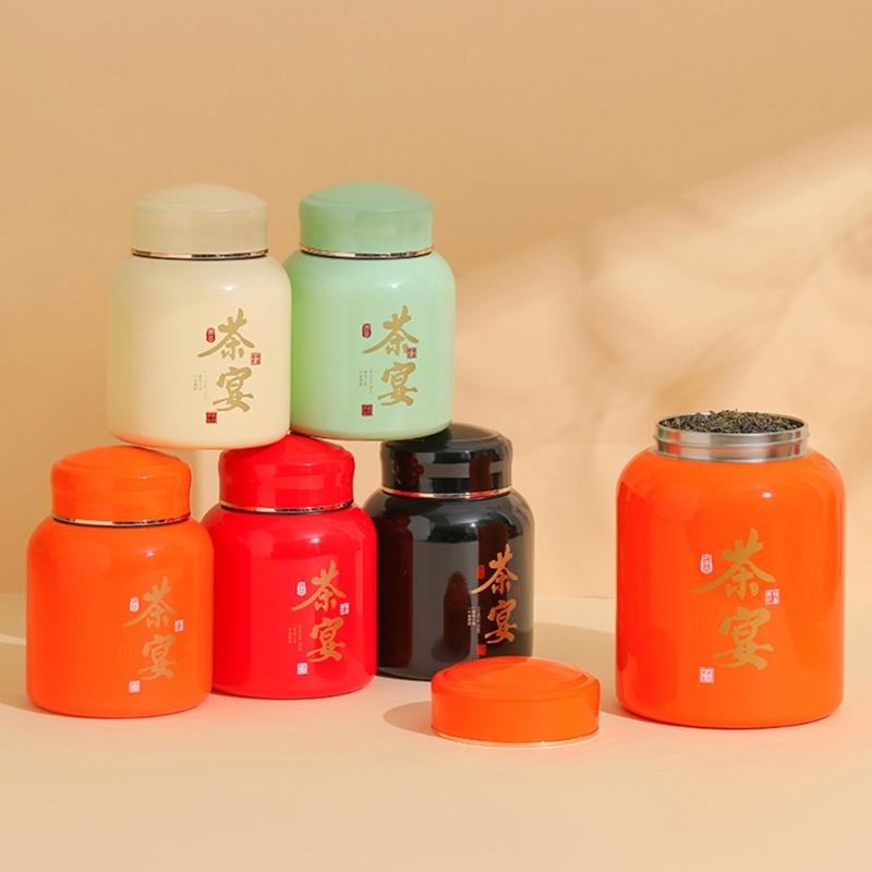 Empty Teas Stashes Jar Stainless Steels Loose Leaf Teas Container Sealeds Jar Packings Box Teas Storage Jar Candy Holder