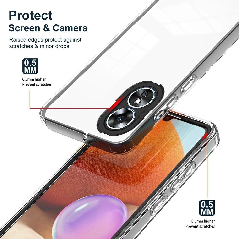HONLEN Custodia Per OPPO A98 5G – Cover Trasparente Sfumata In TPU Morbido Con Angoli Rinforzati