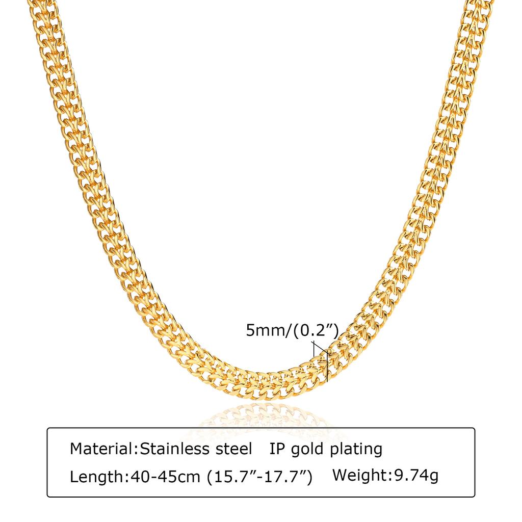 Stainless Steel Strap Chain Handmade Chain Necklace for Women,Gold Color Flat Snake Chain Mesh Necklaces,Classic Jewelry Gifts