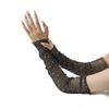 Mesh Oversleeve Diamond Sequin Low Elasticity No Fingers Gloves  Summer Driver Sunscreen Sleeve