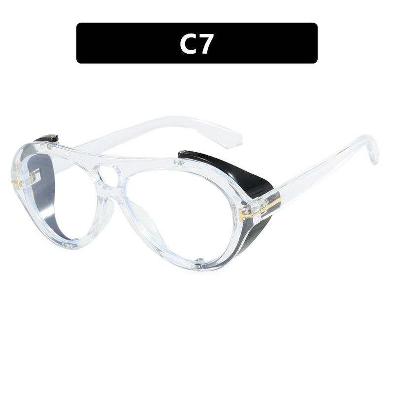 

Круглые двухлучевые солнцезащитные очки в стиле панк с буквой T, персонализированные солнцезащитные очки Trend Steam as shown