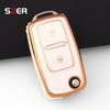 For 2 Button Vw Volkswagen Golf 4 5 6 Mk4 Amarok Polo Bora Jetta Altea Alhambra Passat Beetle Caddy Tiguan Tpu Car Key Case Fob