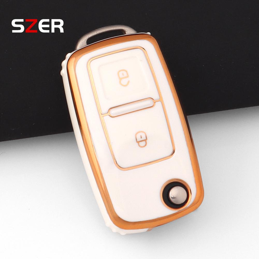 For 2 Button Vw Volkswagen Golf 4 5 6 Mk4 Amarok Polo Bora Jetta Altea Alhambra Passat Beetle Caddy Tiguan Tpu Car Key Case Fob