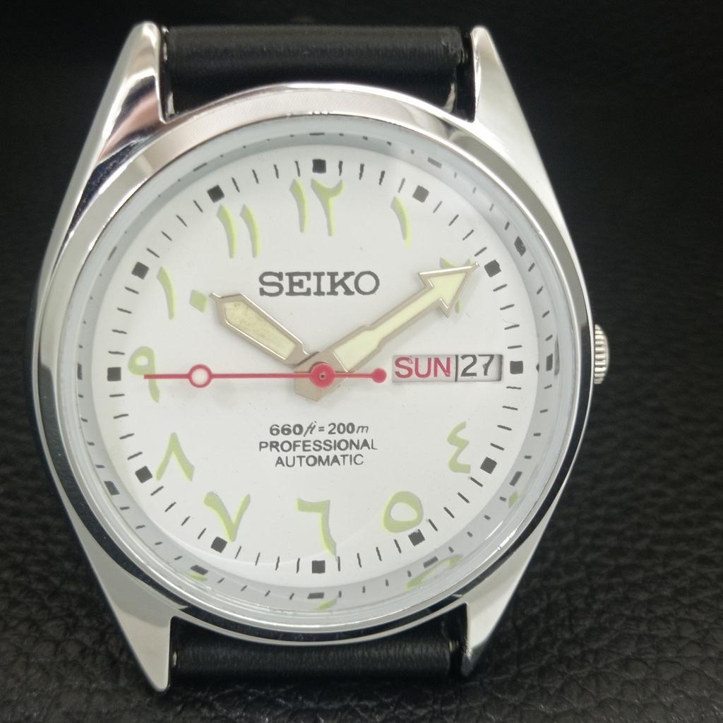 REFURBISHED VINTAGE SEIKO AUTOMATIC 6309A JAPAN MENS WHITE DIAL WATCH A442745-1