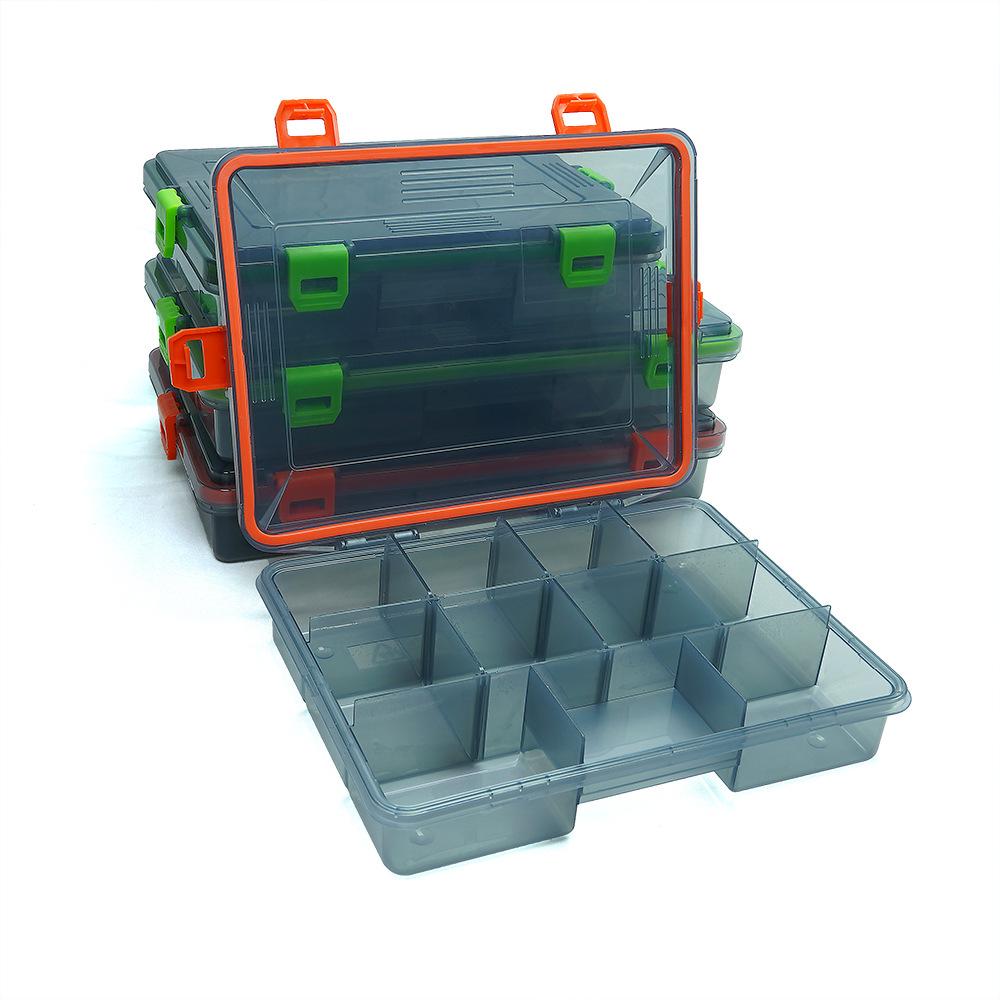 Portable Fishing Tackle and Accessories Storage Box with Frog Lure and Rod Float