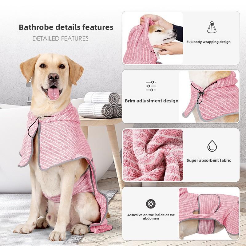 1PC New Pet Cleaning Products Dog Bathrobes Large Dog Absorbent Bath Towels Quick Drying Wiping