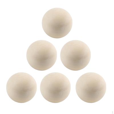 6 Stück Holzkugeln Hartholz ,Unfertige Zubehörteile ,Durchmesser 4.5cm Dekorieren Spaß Kreativ