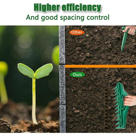 Professioneller Gartenspaten Multifunktionales Pflanzwerkzeug mit Samenabstand Tiefenmessfunktion Bodenspaten Gartensämaschine Werkzeug