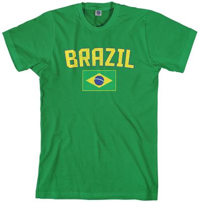 T-shirt da uomo Threadrock con bandiera del Brasile Rio de Janeiro Brasiliano