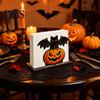 Portatovaglioli da Cucina Halloween in Legno per Tavolo, Zucca Gatto Nero Pipistrello Supporto Carta Dispenser Verticale, Asciugamano Decorazione Festa Festiva Carta