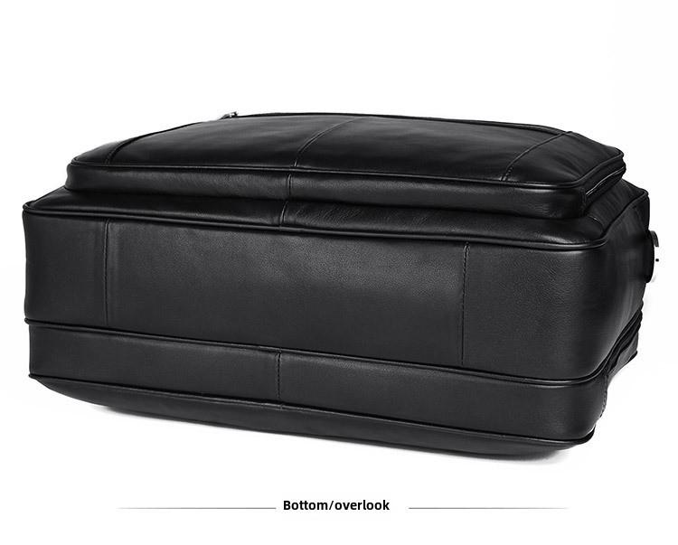 Jiameida Retro Leather Men's 17-Inch Briefcase and Handbag