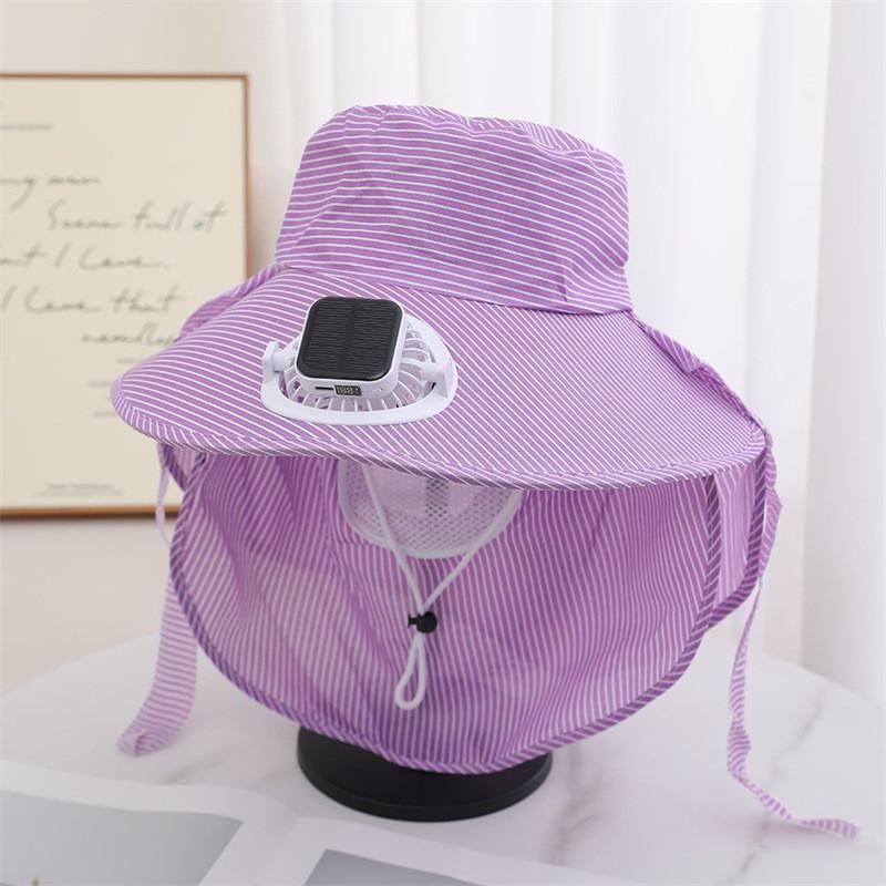 Sun Energy Rechargeable Farmer Hat With Builtin Fan For Outdoor Sun Protection And Cooling