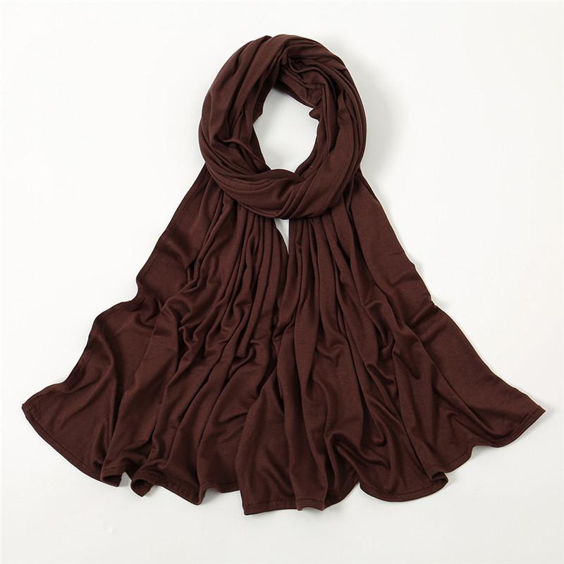 Plain Jersey Thick Hijab Scarf Cotton Polyester Wrap Elasticity Shawls Foulards Long Stretchy Turban Muslim Head Snood 180*60Cm